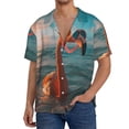 thumbnail image 1 of Kdxio Men's Hawaiian Shirt for Men Short Sleeve Shirt Swimming Goggled Flamingo Summer Casual Holiday Beach Button Down T-Shirts, 1 of 5