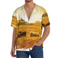 thumbnail image 1 of Kdxio Men's Hawaiian Shirt for Men Short Sleeve Shirt Western Cowboy Ranch Summer Casual Holiday Beach Button Down T-Shirts, 1 of 5