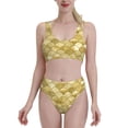 thumbnail image 1 of Kdxio Mermaid Fish Scale for Womens High Waisted Bikini Top Sports Style Two Piece Bathing Suits, 1 of 5