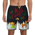 thumbnail image 1 of Kdxio Merry Christmas Elk Print Men'S Swim Trunks With Compression Liner 7 Inch Inseam Quick Dry Swim Shorts, 1 of 7