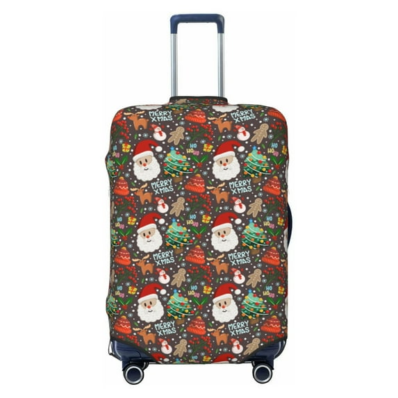 Kdxio Merry Christmas Pattern Luggage Cover for Travel,Elastic and Durable,Fits 18-32 Inch,Anti-Scratch Suitcase Protector-No luggage included