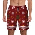 thumbnail image 1 of Kdxio Merry Christmas Print Men'S Swim Trunks With Compression Liner 7 Inch Inseam Quick Dry Swim Shorts, 1 of 7