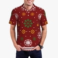 thumbnail image 1 of Kdxio Merry Christmas Print Men's Short Sleeve Polo Shirt,Midweight Men's Shirt, 1 of 6