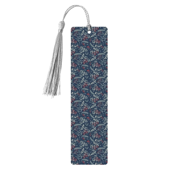 Kdxio Merry Christmas Winter Leaves Snowflakes Print Metal Tassel Bookmarks,Perfect Gift for Art Lovers and Bookworms Metal Bookmarks for Women