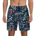 thumbnail image 1 of Kdxio Merry Christmas Winter Print Men'S Swim Trunks With Compression Liner 7 Inch Inseam Quick Dry Swim Shorts, 1 of 7