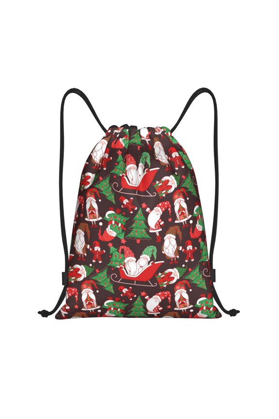 Merry Christmas1 Print Drawstring Backpack Bag,Waterproof Draw String Back Sack, Gym Drawstring Bags Swim Bag For Unisex