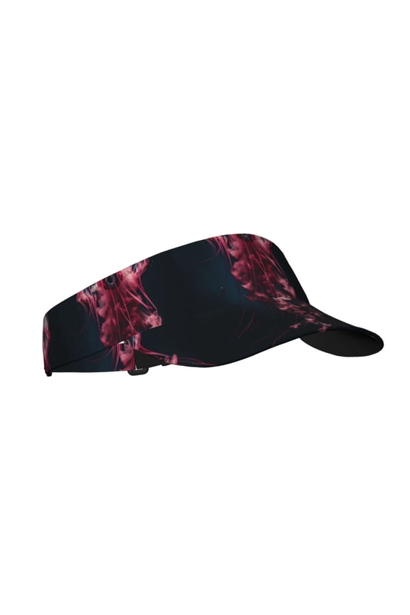 Mesmerizing Pink Jellyfish Print Sun Visor Hat Golf Visor Adjustable Velcro Outdoor Sports Cap for Men Women
