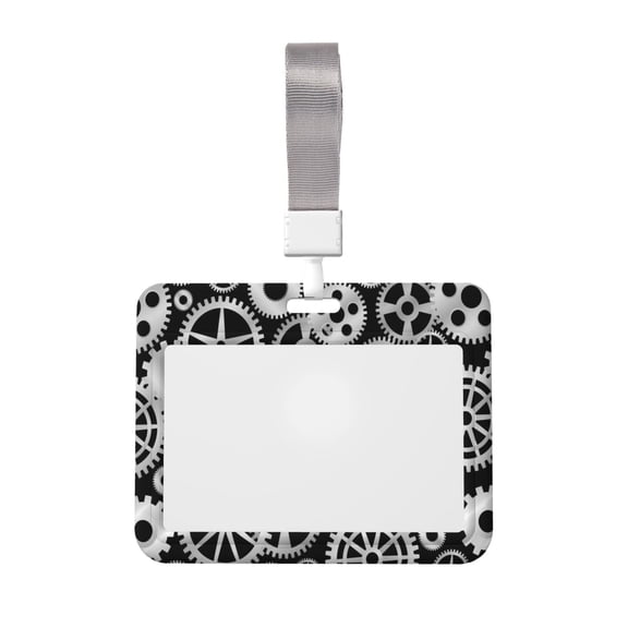 Kdxio Metallic Gears Card Badge Holder Work Badge Sleeve for Office, School, Factory, ID Credit Cards, Driver Licenses and Passes