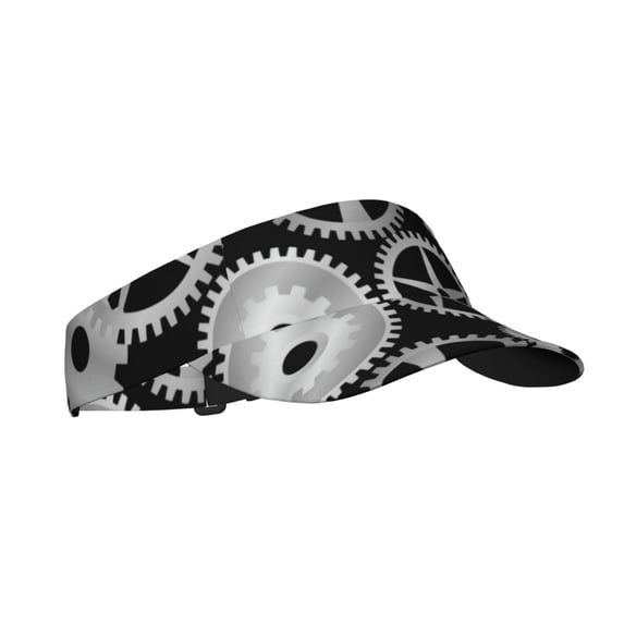 Kdxio Metallic Gears Print Sun Visor Hat Golf Visor Adjustable Velcro Outdoor Sports Cap for Men Women