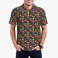 thumbnail image 1 of Kdxio Mexican Folk Art Floral Print Men's Short Sleeve Polo Shirt,Midweight Men's Shirt-Medium, 1 of 5