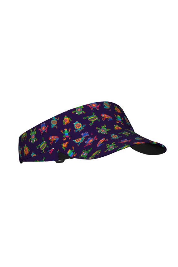 Mexican Frogs Print Sun Visor Hat Golf Visor Adjustable Velcro Outdoor Sports Cap for Men Women