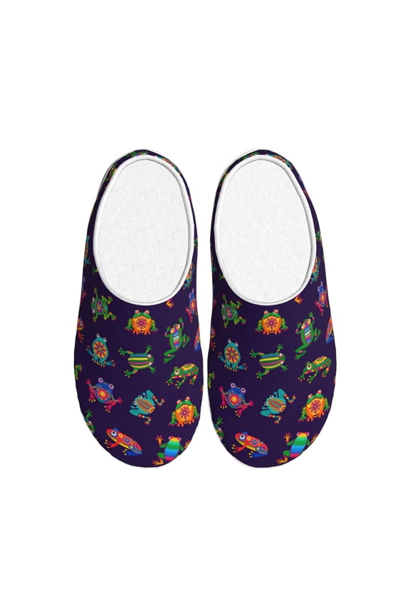 Mexican Frogs Women's Men's Slippers Plush Slip-On House Slipper for Winter Indoor Soft Cushion Non-slip Fluffy Slides Slippers-13