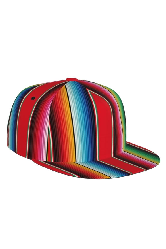 Mexican Serape Blanket Stripes Print Snapback Hat for Men Women,Adjustable Baseball Cap