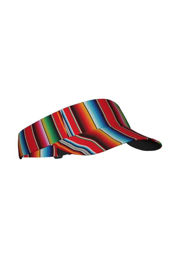 Mexican Serape Blanket Stripes Print Sun Visor Hat Golf Visor Adjustable Velcro Outdoor Sports Cap for Men Women