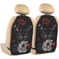 thumbnail image 1 of Kdxio Midnight Butterfly Floral Dream Print 2 Pack Car Kick Mat Seat Cover Back Protector Mat with Pockets for Organizer Backseat Protector and Storage Anti Kick Pad for Vehicles, 1 of 6