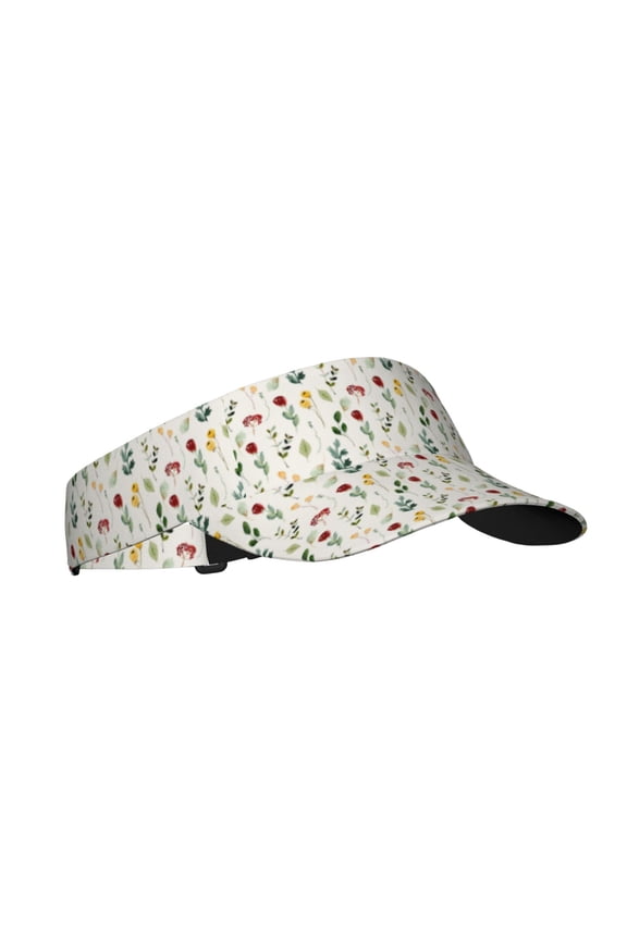 Mini Wildflower Watercolor Print Sun Visor Hat Golf Visor Adjustable Velcro Outdoor Sports Cap for Men Women