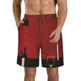 thumbnail image 1 of Kdxio Minimalist Romantic Dinner Pattern Mens Casual Shorts - Drawstring Summer Beach Sports Shorts for Men, 1 of 5
