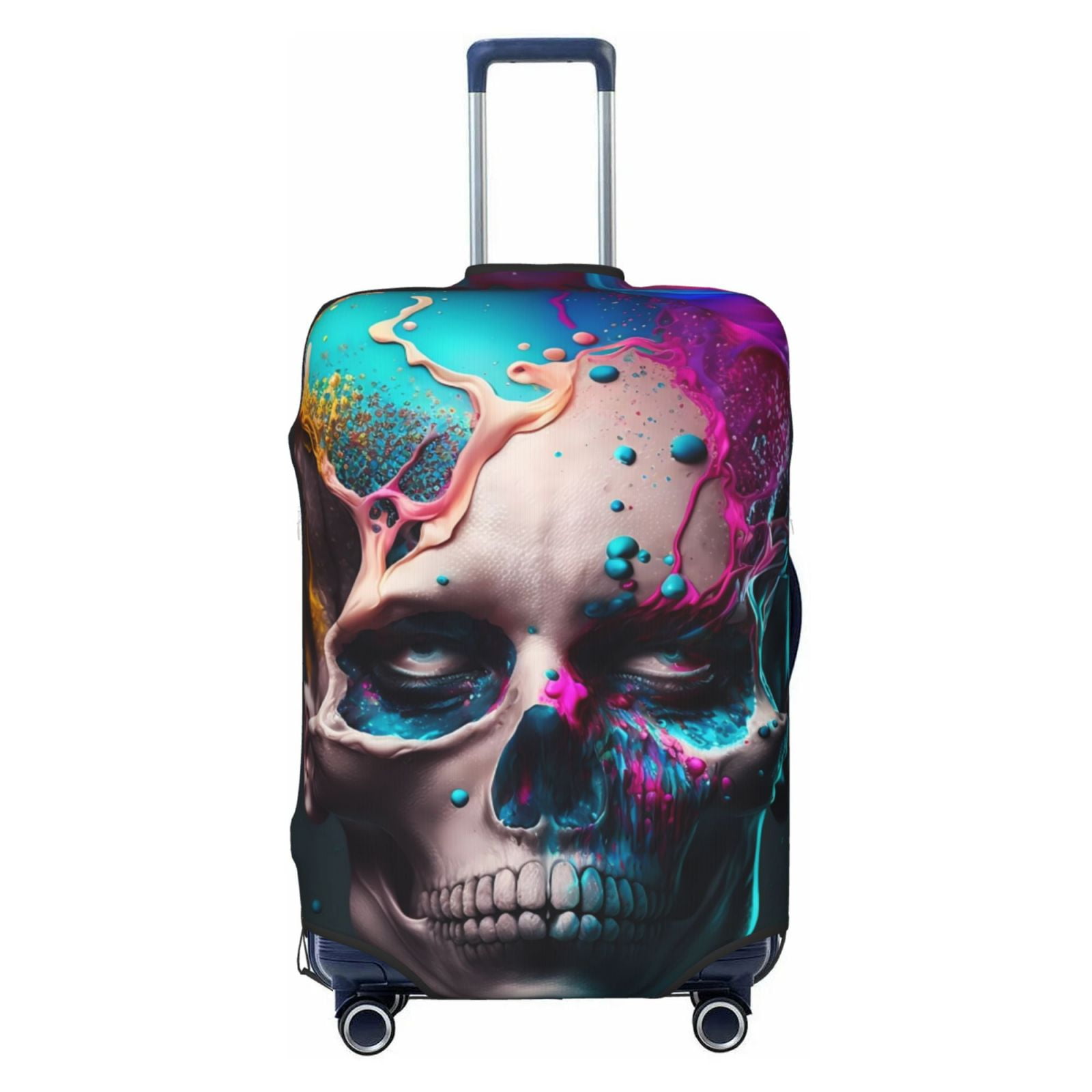 Kdxio Modern Abstract Colorful Skull B Pattern Luggage Cover for Travel