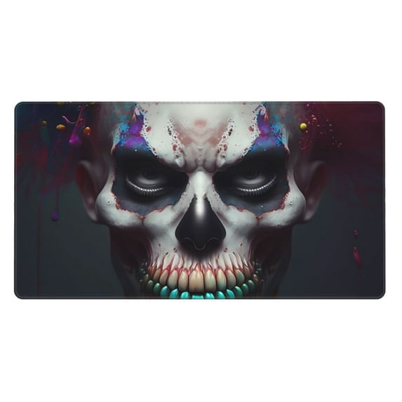 Kdxio Modern Abstract Colorful Skull C Print Large Gaming Mouse Pad,Non-Slip Base,Water Resist Keyboard Pad for Gamer,Office & Home,29.5 x 15.8 in