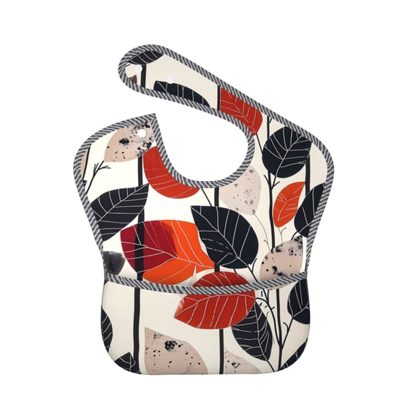 Kdxio Modern Abstract Leaf Pattern Bibs For Babies, Baby Bibs for Eating, Toddler Bibs, Waterproof Bibs, Feeding Bibs, for Toddlers, Boys, Girls