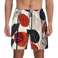 thumbnail image 1 of Kdxio Modern Abstract Leaf Pattern Print Men's Swim Trunks with Compression Liner 7 Inch Inseam Quick Dry Swim Shorts, 1 of 5
