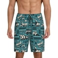 thumbnail image 1 of Kdxio Modern Excavator Print Mens Sleep Shorts Bottoms Soft Comfy Pajama Wear Pants with Drawstring Pockets, 1 of 7