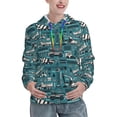 thumbnail image 1 of Kdxio Modern Excavator Print Womens Oversized Hoodies Sweatshirts Hooded Pullover Tops Sweaters Casual-Small, 1 of 7