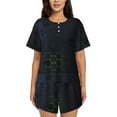 thumbnail image 1 of Kdxio Modern Hexagonal Neon Grid Print Pajamas Sets for Women Short-Sleeved Pjs with Lounge Shorts Two Piece Sleepwear S-4XL, 1 of 5