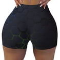 thumbnail image 1 of Kdxio Modern Hexagonal Neon Grid Print Workout Shorts for Women Seamless Soft Smooth Gym Yoga Scrunch Active Shorts, 1 of 5