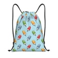 thumbnail image 1 of Kdxio Modern Ice Cream Print Drawstring Backpack Bag,Waterproof Draw String Back Sack, Gym Drawstring Bags Swim Bag For Unisex, 1 of 9