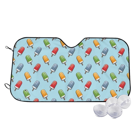 Kdxio Modern Ice Cream Print Windshield Sun Shade,UV Rays and Sun Heat Protection,Sunshade for Car Windshield,Car Shade Front Windshield - Small