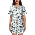 thumbnail image 1 of Kdxio Modern Industry Print Pajamas Sets for Women Short-Sleeved Pjs with Lounge Shorts Two Piece Sleepwear S-4XL, 1 of 1