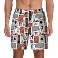 thumbnail image 1 of Kdxio Modern Life Print Men's Swim Trunks with Compression Liner 7 Inch Inseam Quick Dry Swim Shorts, 1 of 7