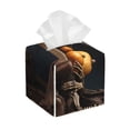 thumbnail image 1 of Kdxio Modern Skull Sisters Print Tissue Box Cover,Square Decorative PU Leather Facial Paper Case Organizer Holder Dispenser for Bathroom,Night Stands,Desk,Car 5.2''X5.2''X5.2'', 1 of 6