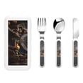 thumbnail image 1 of Kdxio Modern Skull Sisters Toddler Utensils Set - Kids Silverware Set, Set Kids Utensils Set with Case for Preschooler Children, 1 of 8