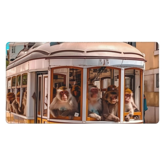 Kdxio Modern Urban Monkey Print Large Gaming Mouse Pad,Non-Slip Base,Water Resist Keyboard Pad for Gamer,Office & Home,29.5 x 15.8 in