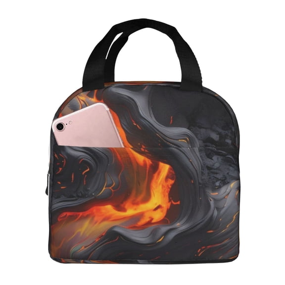 Kdxio Molten Lava Abstract Flow Print Insulated Lunch Bag,Reusable Tote Lunch Box for Women Men,Leakproof Cooler Lunch Bags for Work Office Travel Picnic