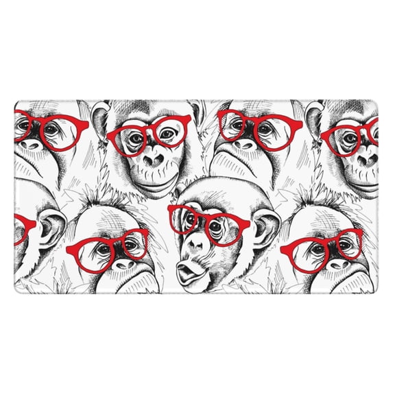 Kdxio Monkey Print Large Gaming Mouse Pad,Non-Slip Base,Water Resist Keyboard Pad for Gamer,Office & Home,29.5 x 15.8 in