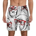 thumbnail image 1 of Kdxio Monkey Print Men'S Swim Trunks With Compression Liner 7 Inch Inseam Quick Dry Swim Shorts, 1 of 7