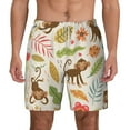thumbnail image 1 of Kdxio Monkeys In The Jungle Print Men'S Swim Trunks With Compression Liner 7 Inch Inseam Quick Dry Swim Shorts, 1 of 7
