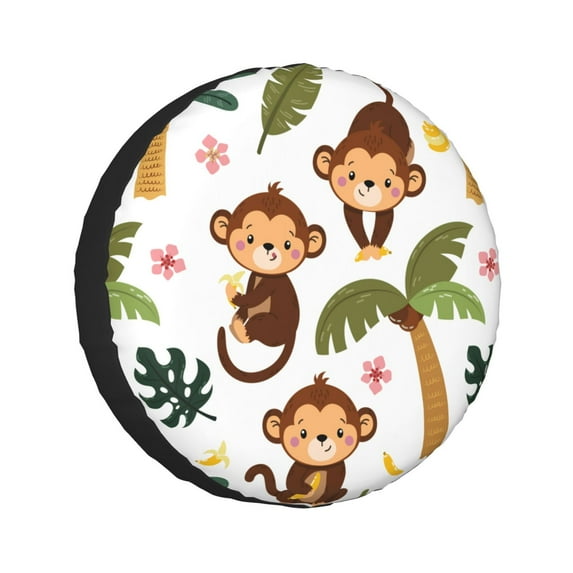 Kdxio Monkeys Swinging from Palms for Tire Cover Wheel Protectors Tyre Covers Weatherproof Wheel Covers Universal Fit for Trailer Rv SUV Truck Camper Travel Trailers 14 inch