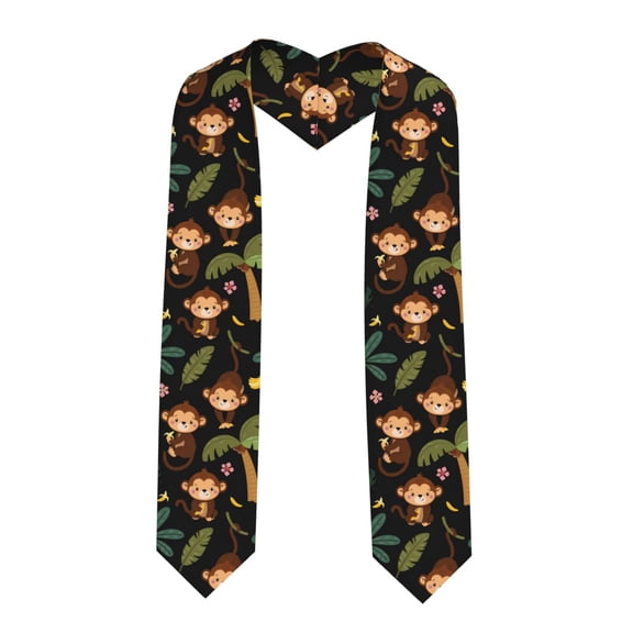 Kdxio Monkeys Swinging from Palms Graduation Stole Class, Graduation Sash, Unisex Adult 36" Academic Commencements-Sharp Corner