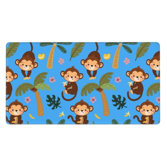 Kdxio Monkeys Swinging from Palms Print Large Gaming Mouse Pad,Non-Slip Base,Water Resist Keyboard Pad for Gamer,Office & Home,29.5 x 15.8 in