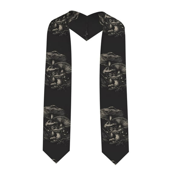 Kdxio Monochrome Mushroom Artwork Graduation Stole Class, Graduation Sash, Unisex Adult 36" Academic Commencements-Sharp Corner