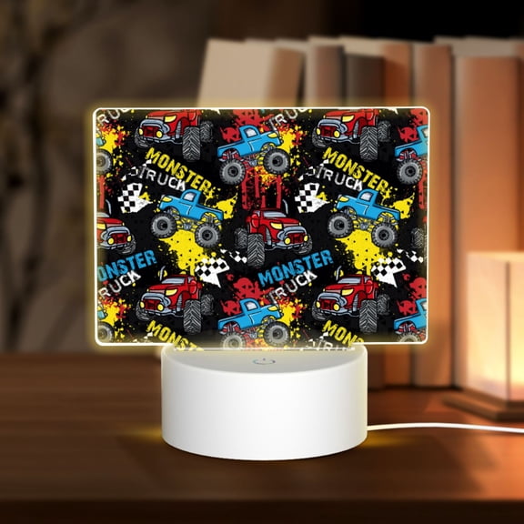 Kdxio Monster Car Rectangular Acrylic Night Light Acrylic Sleep Night Light Friend Gifts for Birthday Gifts for Women Teens Boys Girls