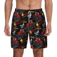thumbnail image 1 of Kdxio Monster Truck Print Men'S Swim Trunks With Compression Liner 7 Inch Inseam Quick Dry Swim Shorts, 1 of 7