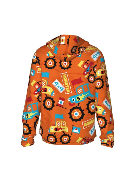 Monster Truck Print Women Men Sun Protection UPF 50+ Jackets Zip Up Long Sleeve Hoodie Hiking Lightweight with Pockets