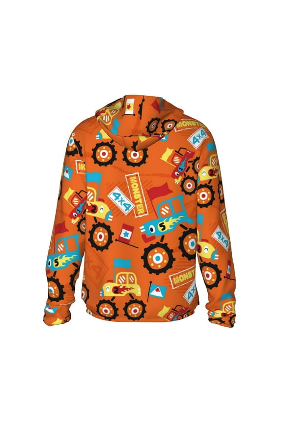 Monster Truck Print Women Men Sun Protection UPF 50+ Jackets Zip Up Long Sleeve Hoodie Hiking Lightweight with Pockets
