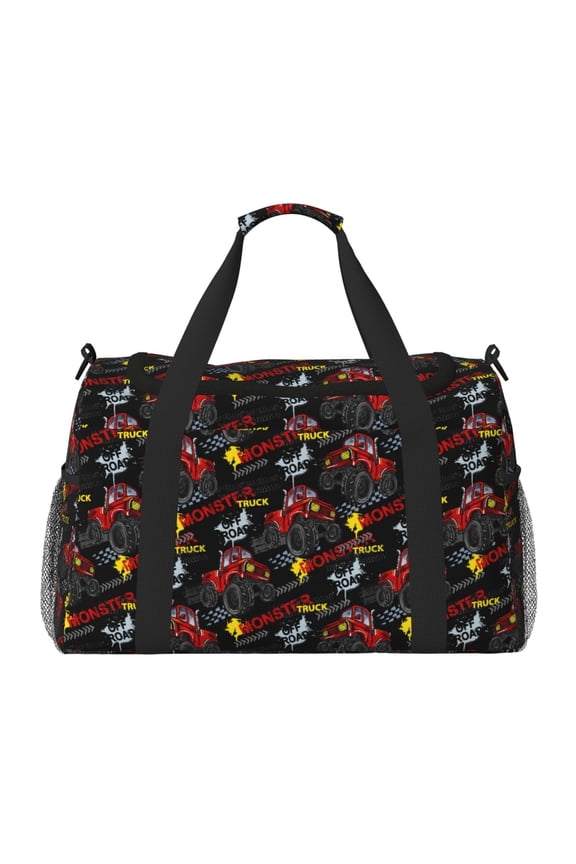 Monster Truck Travel Duffel Bag Gym Bag Weekender Travel Bag Gym Bag for Women &Men Airplane Travel Essentials for Flying