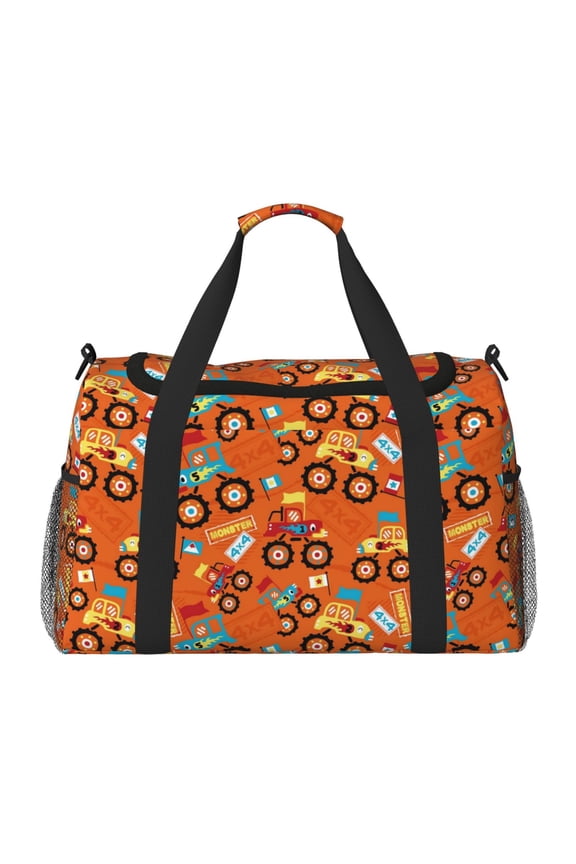 Monster Truck,Truck Cartoon Travel Duffel Bag Gym Bag Weekender Travel Bag Gym Bag for Women &Men Airplane Travel Essentials for Flying